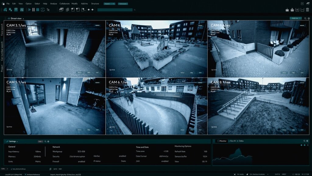 Housing association AI monitoring site screens.